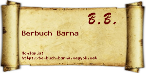Berbuch Barna névjegykártya